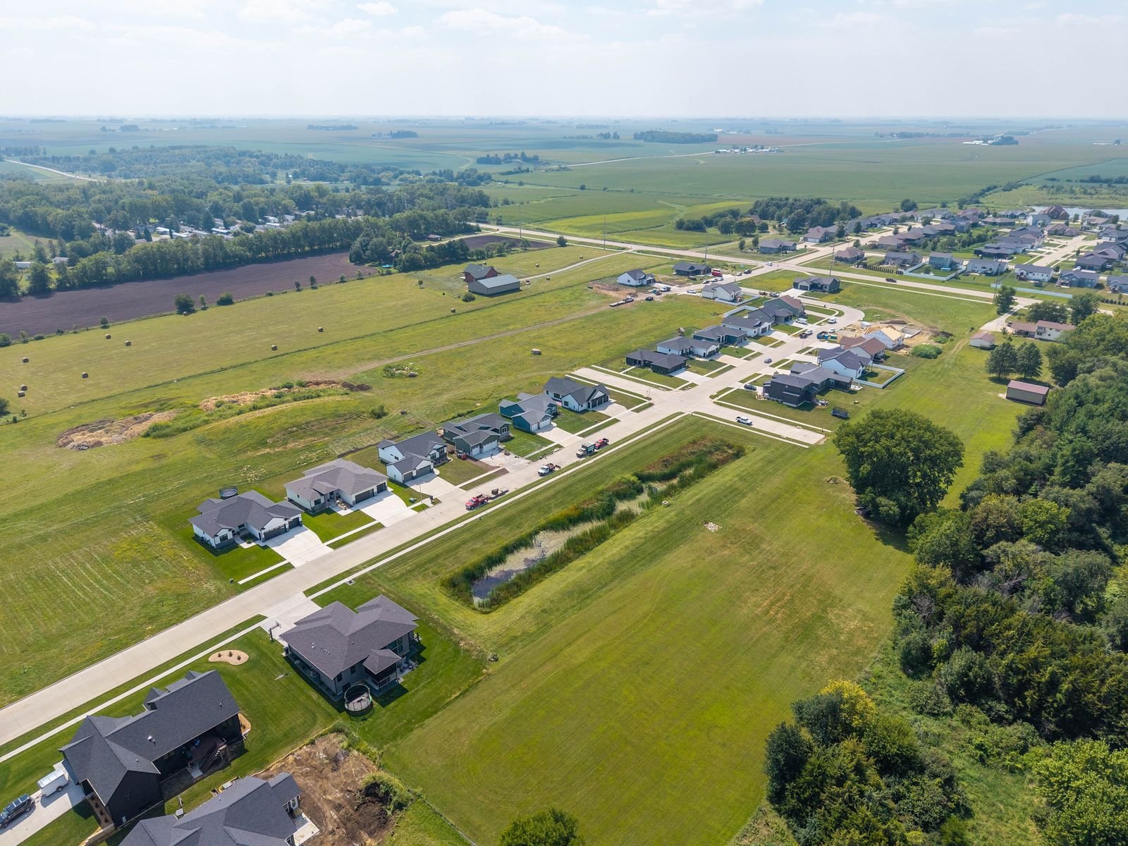 Aerial view of a West Fork Crossing street and open lots
